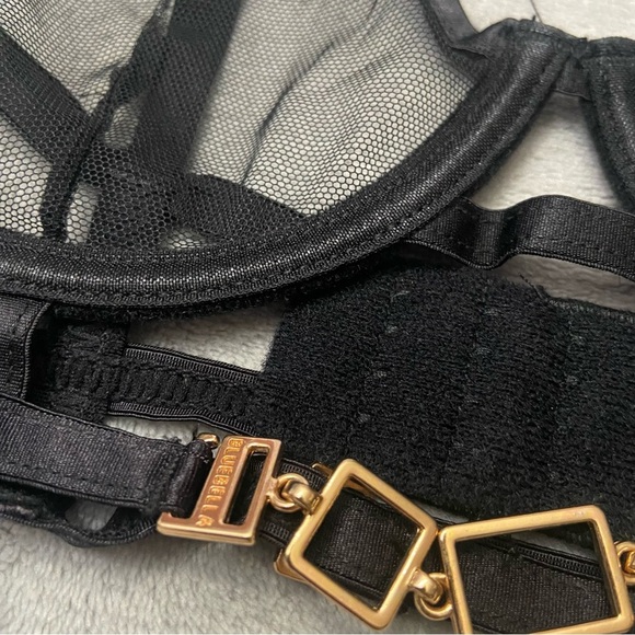 New! Bluebella Calypso mesh strappy gold hardware bra black nwot 10502 - Picture 5 of 8
